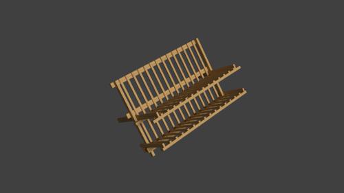 Low-poly Kitchen Wooden Drainage preview image